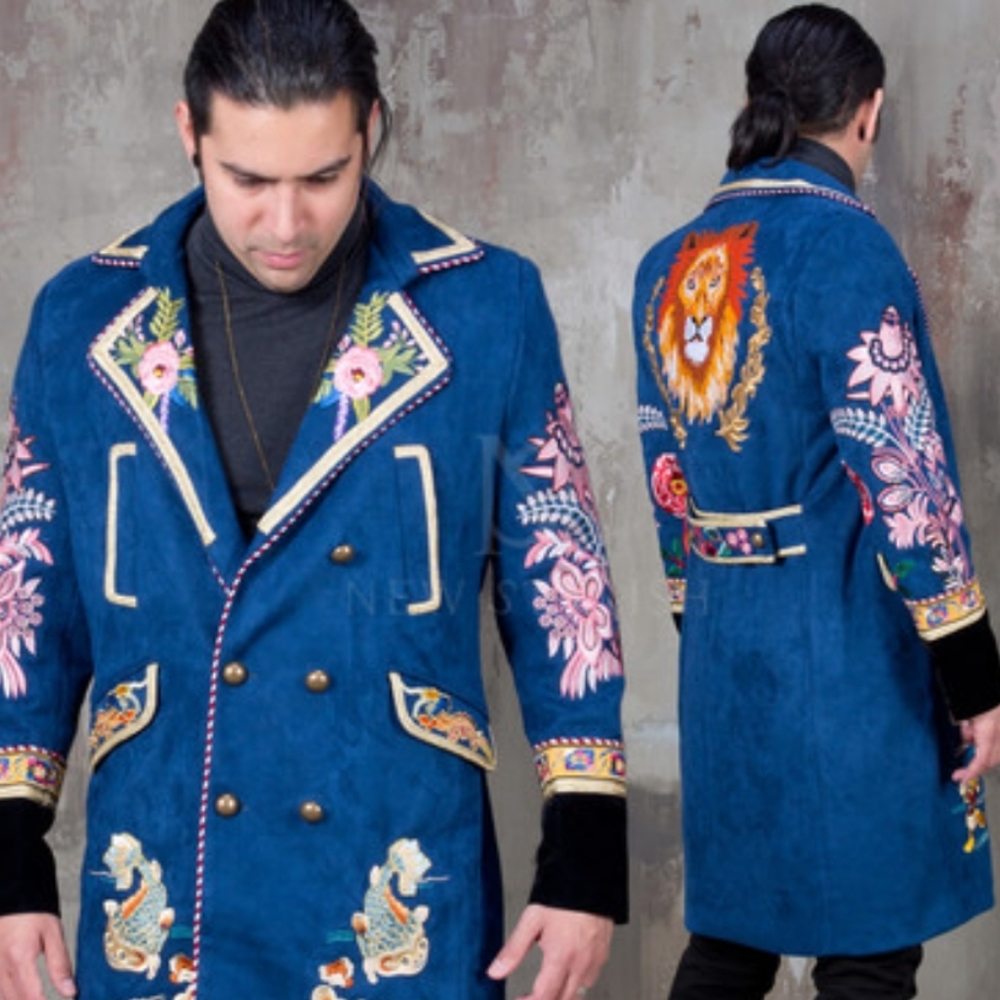 ❤️reserved.NWT  Embroidery Cashemir blend Long Coat